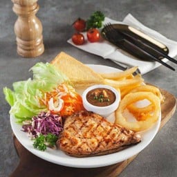 สเต็กอกไก่พริกไทยดำ