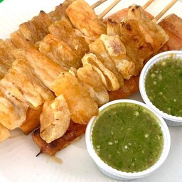 ร้านแซลมอนย่าง "แซ่บ" @ตลาดริมน้ำ บ้านโป่ง