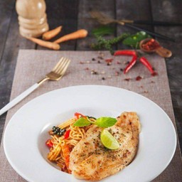 สปาเก็ตตี้ขี้เมา+สเต็กปลาดอรี่