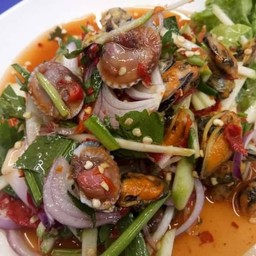 ยำหอยแครง+หอยแมลงภู่