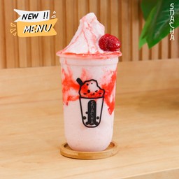 นมสดสตรอเบอรี่ปั่น