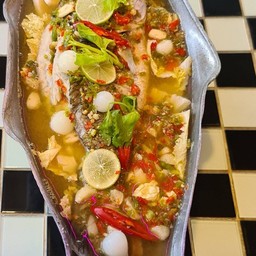 ปลากะพงนึ่งมะนาว