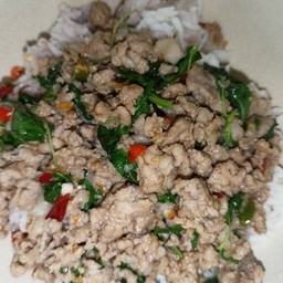 บ้านป้าจิ๋มกะเพราแซ่บแสบปาก ปทุมธานี บางเดื่อ