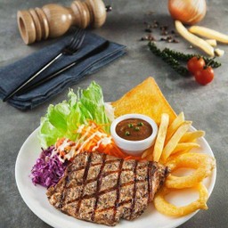 สเต็กหมูพริกไทยดำ