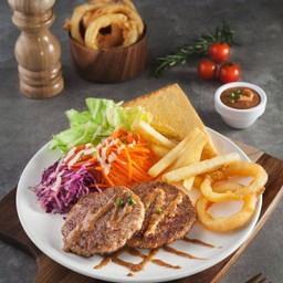 ดับเบิ้ลสเต็กหมูเบอร์เกอร์