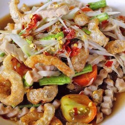 ตำแคปหมู หมูยอ ปลาร้า