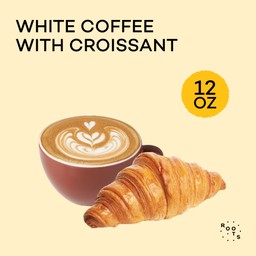 White coffee with croissant