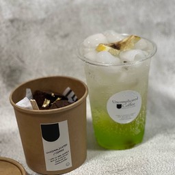 ชุดเครื่องดื่ม+บราวนี่แก้วใหญ่