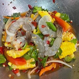 ตำข้าวโพดกุ้งสด