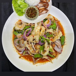 ชุดคู่เหลาตีนไก่&ข้าวหมูทอดน้ำจิ้มแจ่ว