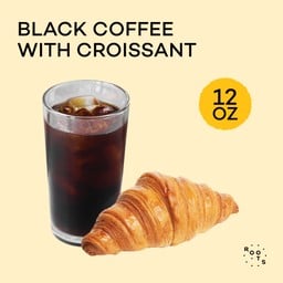 Black coffee with croissant