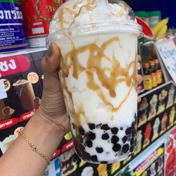 นมสดคาบาเมลไข่มุก(แก้วใหญ่)