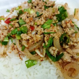 ลาบหมู ราดข้าว