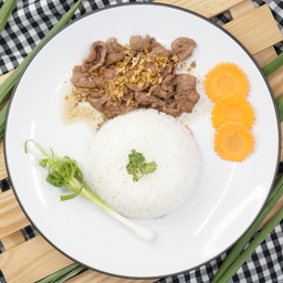 ข้าวตับหมูกระเทียม