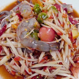 ส้มตำปูปลาร้ากุ้งสด