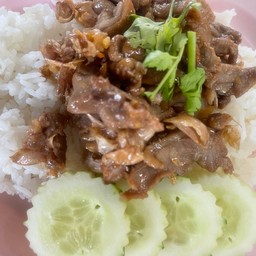 เป็ดทอดกระเทียมราดข้าว