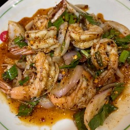 ลาบกุ้งหมูสับ