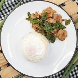 ข้าวราดตับกะเพรา