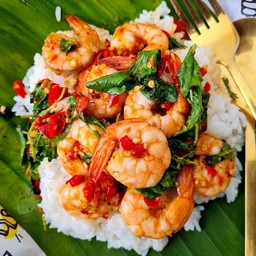 กะเพรากุ้ง(ราดข้าว)