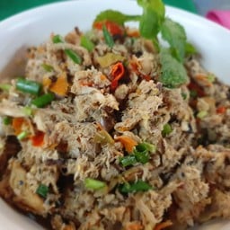 ป่นปลาทูแบบแห้งพร้อมชุดผัก