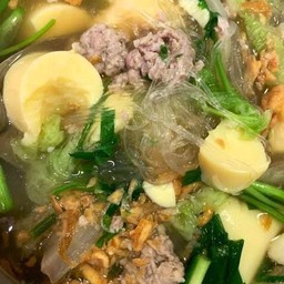 ต้มจืดวุ้นเส้นเต้าหู้หมูสับ