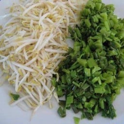 ผักบุ้ง+ถั่วงอกลวก