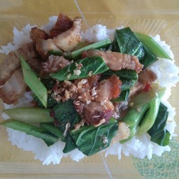 คะน้าหมูกรอบราดข้าว