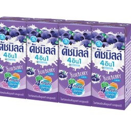นมเปรี้ยว UHT ดัชมิลบลูเบอร์รี่ 4กล่อง 180 มล.