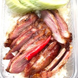 ข้าวหน้าคอหมูย่าง น้ำจิ้มแจ่ว