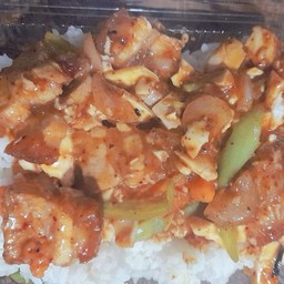 Stir Fried Salted Egg With Chili Paste On Rice