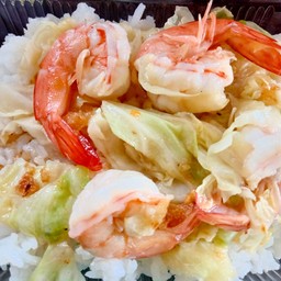 ผัดกะหล่ำปลี ราดข้าว