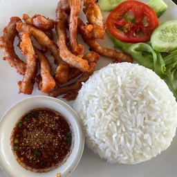 ข้าวหมูทอดจิ้มแจ่ว