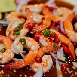 ยำกุ้งสุก ไสปลาร้า ไม่ ปลาร้า ระบุด้วยนะคะ