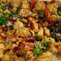 กะเพราไก่พริกแห้ง(กับข้าว)