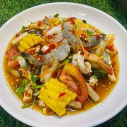 Spicy Corn Salad With Two Tone Shrimp