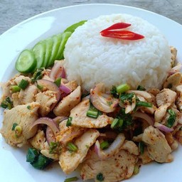 ข้าวเเซ่บอกไก่