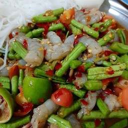 ตำถั่ว กุ้งสด