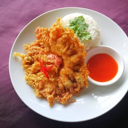 ข้าวไข่เจียวแหนมพริกสด
