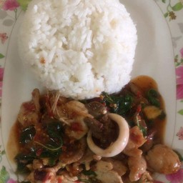 ข้าว+กระเพรารวม