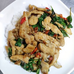 กะเพราไก่ราดข้าว
