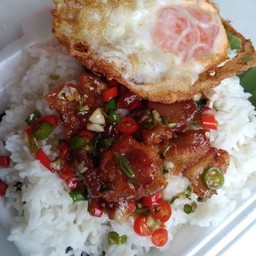 Crispy Pork With Chili And Salt On Rice