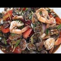 ยำหอยเเครง+กุ้ง