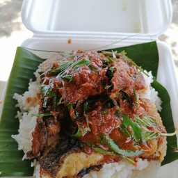 Fried Fish With Curry Paste On Rice