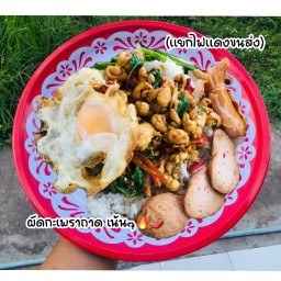 พัต กะ เพราถาด อาหารตามสั่ง อุทัยธานี