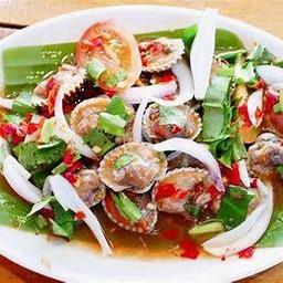 ยำหอยเเครง  ปลารัา /ไม่ปลาร้า