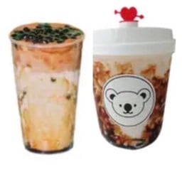 ชานมคาราเมลไข่มุก X นมสดไข่มุกบราวน์ชูก้า ไซส์ L 22ออนซ์