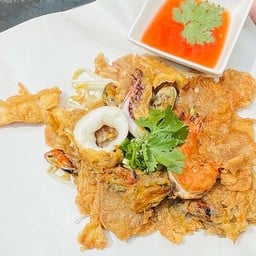 หอยทิพย์โภชนา หอยทอด ออส่วน และผัดไทย(สูตรน้ำมะขามเปียกโบราณ) ตลาดคลองชมพู่ ท่าอิฐ นนทบุรี