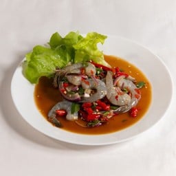 กุ้งสดยำปลาร้า