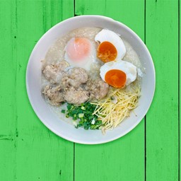โจ๊กหมูล้วน 2 ไข่(ไข่ลวก+ไข่เค็ม)