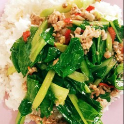 คะน้าหมูช้ืน